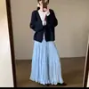 Falda casual de malla estilo coreano, nuevo diseño primavera 2026, falda de cintura alta línea A de longitud media para mujer, ins
