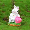 Enfeites Criativos Cogumelo Coelho Branco Micro Paisagem Decorações Suculentas Animal Cartoon Fofo Acessórios de Resina Artesanato