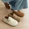 Sapatos Birkenstock com salto escondido femininos 2026 Outono fivela versátil decote baixo slip-on sapatos preguiçosos casuais sapatos únicos mocassins
