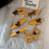 Pasador Marrón Maillard con Lazo Pinza para Flequillo Ondulado Pinza de Pico de Pato para Cabello Suelto Pasador Pinza Lateral Accesorios para el Cabello