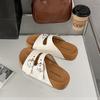Pantuflas Retro Plateadas de Moda con Suela Gruesa para Mujer Verano 2025 Nueva Moda Versátiles Sandalias tipo Slide Birkenstock