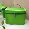 Bolsa de Cosméticos con Texto Impreso, Bolsa de Salón de Belleza, Artículos de Tocador para Almacenamiento, Bolsa de Cuidado, Borde Blanco Cuadrado, Rojo Grande