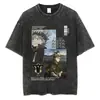 Camiseta Lavada de Anime Black Clover Streetwear Harajuku Gráfica