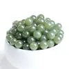 Jingdian Jewelry Material Natural de Qinghai Jade Hetian Água Clara Contas Redondas Pulseira DIY Colar Contas Contas Semi-Acabadas