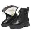 Botas de combate de tacón grueso para mujer, nueva colección otoño/invierno 2026, botas de nieve forradas de felpa y engrosadas, botas de algodón cálidas y resistentes al frío, botines de estilo británico