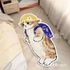 Fábrica de alfombras de cachemir con diseño de gato, venta al por mayor, para sala de estar, dormitorio, alfombra lavable a máquina, linda alfombra de dibujos animados para ventana salediza, manta para mesita de noche