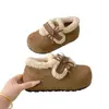 Sapatos de Algodão Birkenstock Femininos com Aumento Interno de Altura e Solado Grosso, Novo Estilo Floresta de Inverno 2026, Laço, Sapatos Quentes e Espessados com Pelo