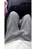 Nueva Ropa Exterior de Rayas de Nicho Perezosa con Caída Casual de Primavera y Otoño Tendencia Marca de Moda Pantalones de Pierna Recta Pantalones Largos de Pierna Recta Sueltos