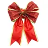 Natal Laço Rosa Completo Decoração Árvore de Natal Pendente Pendurado Laço Borda Dourada Acessórios
