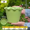 Vaso de resina com bordas plissadas para uso doméstico, espessado para varanda e sala de estar, vaso de plástico com borda ondulada para cultivo de plantas, transfronteiriço