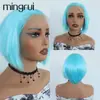 Peruca com Lace Frontal 13*4 para Mulheres, Estilo Bob Curto, Touca de Peruca Natural Resistente a Altas Temperaturas