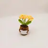 Planta en maceta tejida a crochet de lana nueva transfronteriza, maceta tejida creativa, maceta linda, planta en maceta nomeolvides que anima activamente