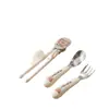 Cuchara infantil de titanio puro, cuchara especial para comida de bebé, juego portátil de utensilios para comer para bebés, cuchara redondeada para entrenamiento de autoalimentación