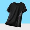 Camiseta de Malla de Manga Corta para Hombre Verano Nueva Parte Superior Seda de Hielo Secado Rápido Delgada Moda Marca Fresca Transpirable Camiseta de Media Manga