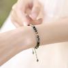Pulsera de Cuentas de Hierba de Agua Verde para Mujer Verano Cristal ins Diseño Nicho Novia Cuentas de Transferencia Tejido a Mano Hecho a Mano Suerte