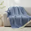 Manta Decorativa de Terciopelo a Media Cara Color Sólido Otoño/Invierno Manta Decorativa para Sofá Fresca y de Lujo Ligero Gruesa Cálida Manta Chal para Siesta en la Oficina
