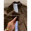 Chaqueta de vuelo americana cleanfit marca Marea Primaveral chaqueta corta tipo béisbol cuello alto rígida chaqueta de trabajo pesada