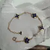 V dourado versão alta L família burro losango pulseira redonda quatro flores madrepérola branca madrepérola rosa fábrica de origem transmissão ao vivo pegar mercadorias