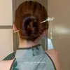 Pasador de Borla Rosa para Mujer, Estilo Antiguo, Pasador de Alta Gama, Elegante Nuevo Estilo Chino, Pasador Moderno para Hanfu, Accesorio para el Cabello
