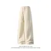 Calça Jogger de Veludo Cotelê Estilo Americano Perna Reta Unissex Primavera e Outono Vintage Caimento Casual Calças Longas Calças Estilo Old Money