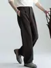 Pantalones Casuales de Lana Lyocell para Hombre con Doble Pinza Cintura Semi-Elástica Otoño 2026 Pierna Ancha Fluida Pierna Recta Adelgazante