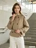 Para Comercio Exterior Transfronterizo Ropa de Mujer Más Vendida 2026 Otoño Nuevo Estilo Europeo y Americano Cuello Alto Gabardina de 7 Colores para Mujeres Petites