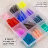 Kit de manicura de color para uñas de cristal para extensión de dedos sin papel, 288 piezas