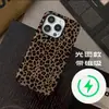 Capa de Celular Maillard Retro Estampa de Leopardo para Apple 16E, Estilo Único de Garota Popular de Nicho, Capa Protetora Anti-Queda de Camada Dupla