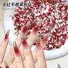 Strass Vermelho Plano para Nail Art no Atacado, Mini Strass Vermelho Olho de Cavalo Gota d'Água Plano com Formatos Irregulares, Decorações de Strass para Unhas de Estilos Mistos