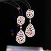 Novos Brincos Elegantes e Elegantes com Zircônia Incrustada Cheios de Diamante Moda Exquisite Longos Gotas d'Água Brincos para Banquete de Casamento