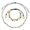 Amazon Europeo y Americano Collar de Concha Nudo Plano Negro Collar de Concha Natural Tejido a Mano Fabricante Venta al por Mayor