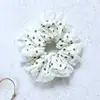 Anel de Cabelo de Renda Floral Preto e Branco Estilo Coreano Novo Estilo Simples Estilo de Cabelo Acessório de Cabeça Feminino Clássico Alta Elasticidade Nicho Corda de Cabelo para Rabo de Cavalo