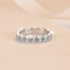 Anillo de Plata de Ley 925 Modelo Nuevo Transfronterizo para Mujer, Anillo de Moissanita Simulada, Chapado en Pt950, Anillo de Dedo Índice y Meñique de Moda