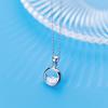 Collar Yiwang Qingquan mar medio círculo plata de ley S925 cadena de clavícula colgante creativo simple regalo japonés y coreano femenino