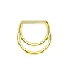 Anillo de Septum Nasal de Aleación de Titanio G23 Zhenping Incrustado con Circonita Media Luna Anillo Continuo Pendientes de Grado de Implante de Titanio F136