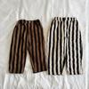 Calça Listrada Vertical Infantil Meninos Outono Solta Algodão Puro Meninas Calça Casual Listrada Novas Primavera e Outono Calça Longa de Bebê
