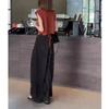 23279 Da Ai Mei Yi Yuan Verano 2026 Nuevo Estilo Coreano Top Corto sin Mangas Pantalones Casuales de Pierna Ancha de Cintura Alta para Mujer