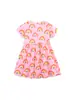 Vestido de niña estilo europeo y americano verano nuevo cuello redondo falda de princesa dibujos animados floral manga corta falda infantil una generación de cabello