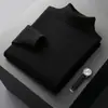 Suéter de cachemira para hombre para otoño e invierno, suéter de cachemira de cabra de cuello alto, jersey grueso, tejido de lana ajustado, camiseta básica de talla grande