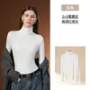 Camisa Básica Feminina Yu Zhaolin de Gola Alta Turtleneck, Manga Longa, Estilosa, Corte Justo, Top Quente para Outono e Inverno
