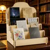 Soporte de Exhibición con Pegatinas de Madera, Exhibidor de Tarjetas Portátil, Almacenamiento Multifuncional de Madera para Joyería (Pendientes y Clavos), Diseño Creativo