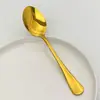 Atacado do Fabricante Colher Dourada de Aço Inoxidável 304 para Uso Doméstico e em Restaurantes, Colher de Sobremesa, Colher de Bolo, Colher de Sopa Banhada a Ouro, Colher de Sopa, Colher