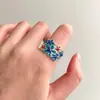 Anillo apilable vintage usado estilo old money anillo de oro exagerado joyería de alta gama accesorio de anillo abierto versátil