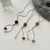 Collar de Tirar con Piedra Ojo de Tigre Dorado para Mujer 2025 Nuevo Melard Accesorios Largos Lujo Ligero Nicho Cadena de Suéter de Gama Alta