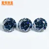 Wuzhou Piedra Sintética Cultivada Color Ab Redonda Moissanita Piedra de Color Azul Marino Esfera de Anillo Joyería Reloj Accesorio de Incrustación