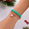 Set de Pulseras de Arcilla Suave Navideñas Transfronterizas Europeas y Americanas Colgante de Copo de Nieve Árbol de Navidad Papá Noel Pulsera de Arcilla Suave Venta al por Mayor