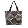 Bolso de Lona de Estilo Étnico con Color Contrastante 2026 para Mujer, Bolso Tote Suave, Bolso de Mano Versátil para el Día a Día, Gran Capacidad