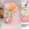 Pastel de Tulipanes para el Día de la Madre 2025 Tarjeta Decorativa de Amor Vela con Lazo Tarjeta de Mamá Hada Enchufe