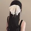 ¡Corre, Ciervo Blanco! Pinza para el pelo con lazo de encaje bordado del mismo estilo, con un toque de alta gama, pinza de tiburón, accesorio para el pelo para mujer