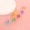 Miçangas Acrílicas com Efeito de Gotejamento de Óleo, Cinco Peças de Miçangas Soltas Florais para Montagem de Joias DIY, Laços de Cabelo Infantis, Cadarços, Pulseiras, Chaveiros e Acessórios de Joalheria